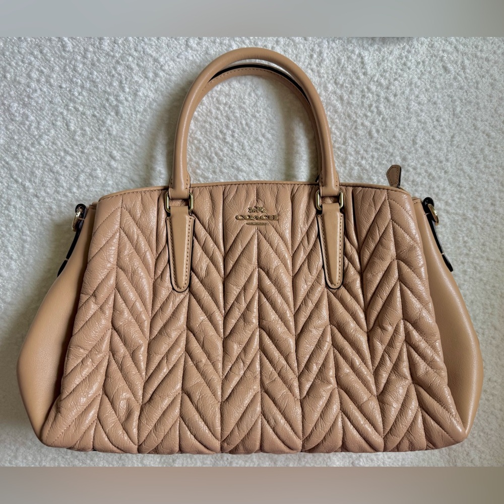 Gently Used Coach Beige Quilted Satchel